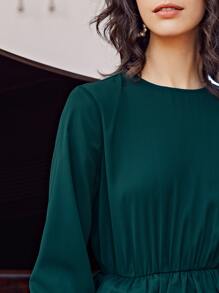 Macario Jimenez 荷葉邊袖多層下擺洋裝