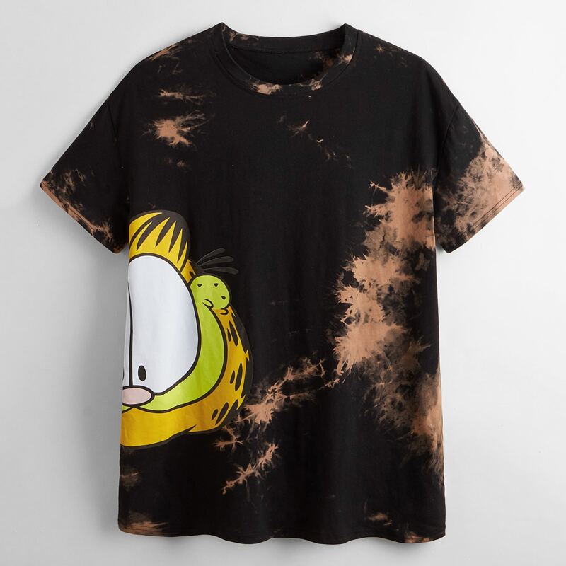 

Cartoon Graphic Tie Dye Tee, Multicolor