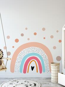 Kids Rainbow Print Wall Sticker - Multicolor - View 1