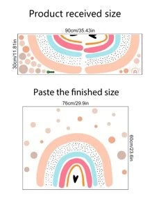 Kids Rainbow Print Wall Sticker - Multicolor - View 2