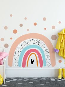 Kids Rainbow Print Wall Sticker - Multicolor - View 3