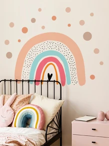 Kids Rainbow Print Wall Sticker - Multicolor - View 5