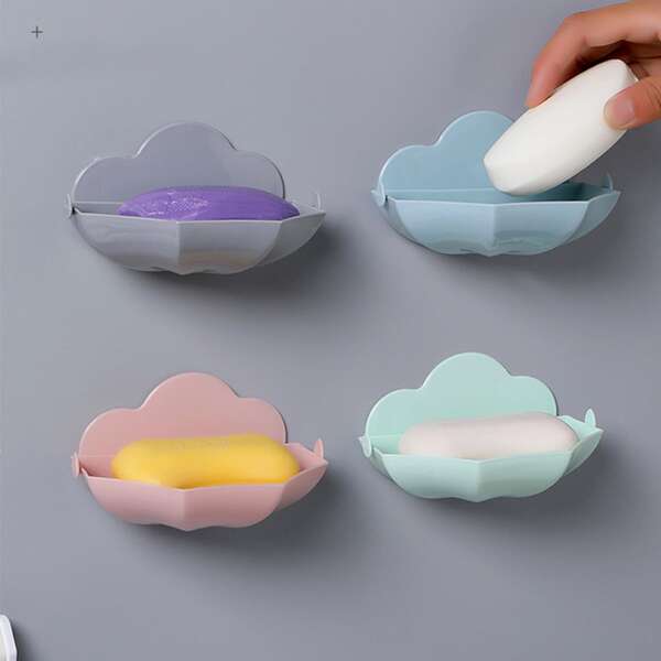 

1pc Cloud Design Random Soap Box, Multicolor