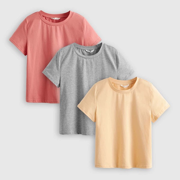 

Girls 3 Pack Solid Tee, Multicolor