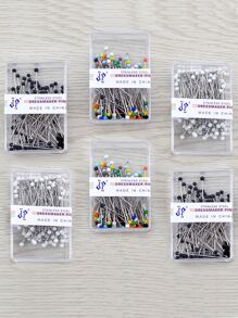 1 Caja De Alfileres Para Modista De Colores Aleatorios - Multicolor - Ver 1