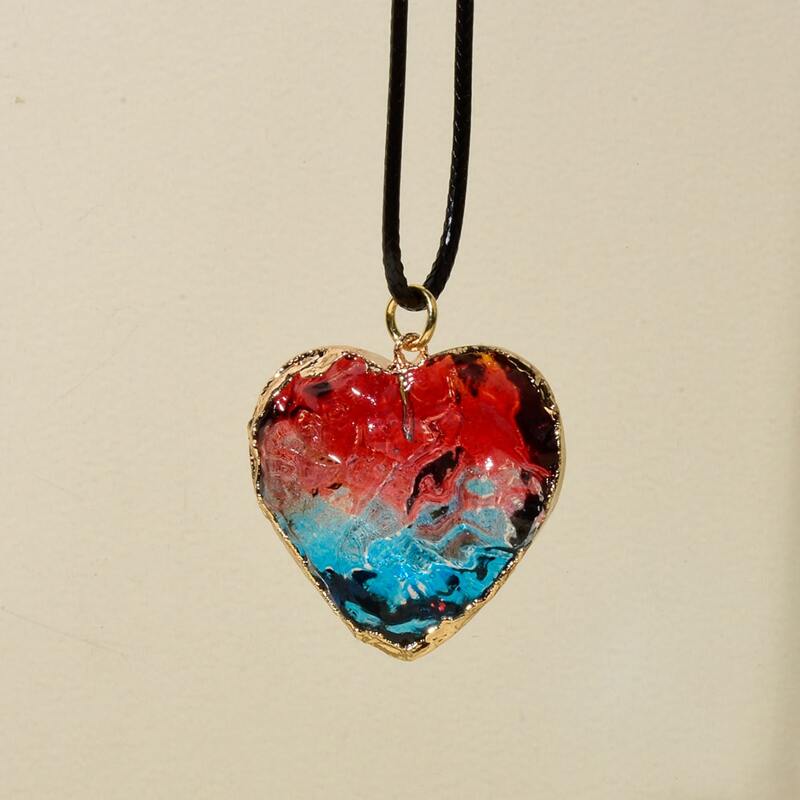 

Heart Pendant Necklace, Multicolor