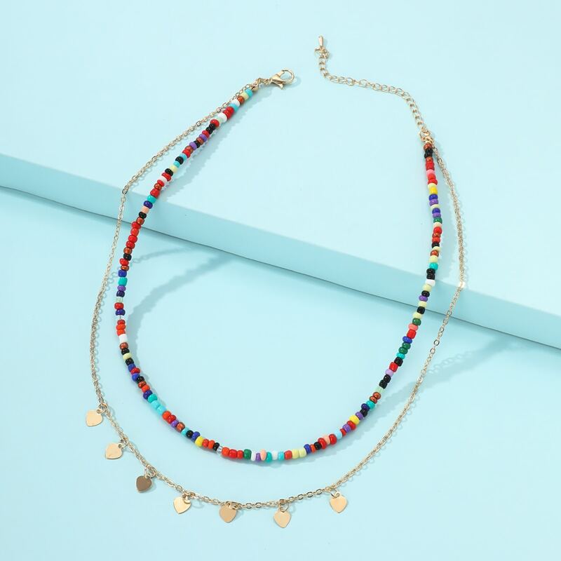 

Beaded Layered Necklace, Multicolor