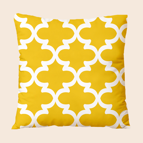 

Geometric Pattern Cushion Cover Without Filler, Yellow