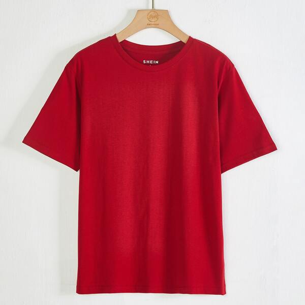 

Solid Crew Neck Tee, Red