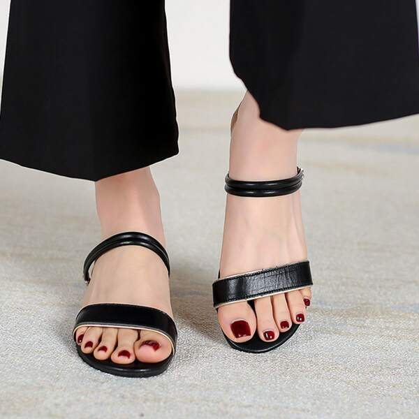 

Two Way Wear Flat Sandals, Black