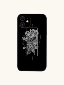 Vỏ điện thoại di động hoa - Đen và trắng - Xem 1