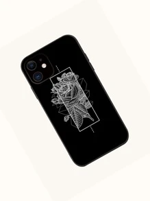 Vỏ điện thoại di động hoa - Đen và trắng - Xem 2