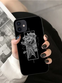 Vỏ điện thoại di động hoa - Đen và trắng - Xem 4