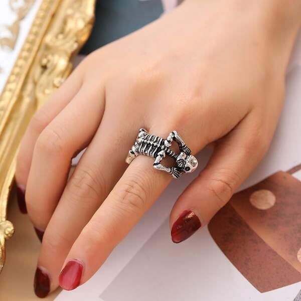 

Skeleton Decor Ring, Antique silver