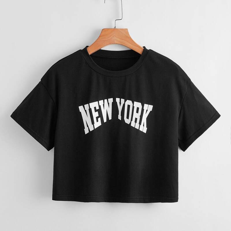 

Letter Crop Tee, Black