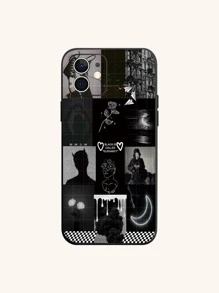 Mix Pattern Phone Case - Black - View 1