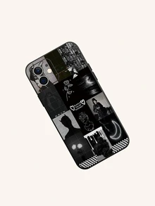 Mix Pattern Phone Case - Black - View 2
