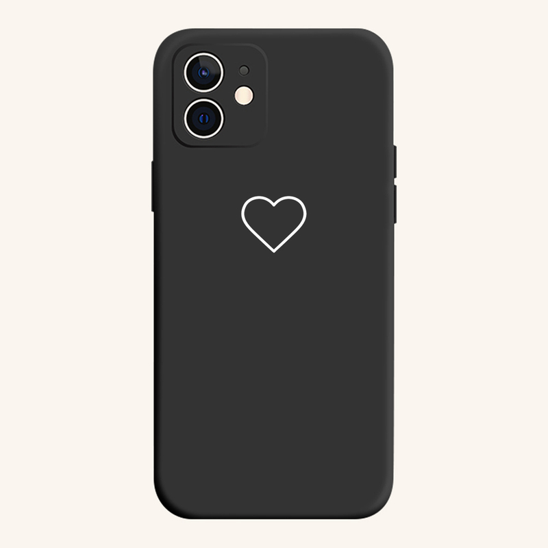 

Heart Print Phone Case, Black