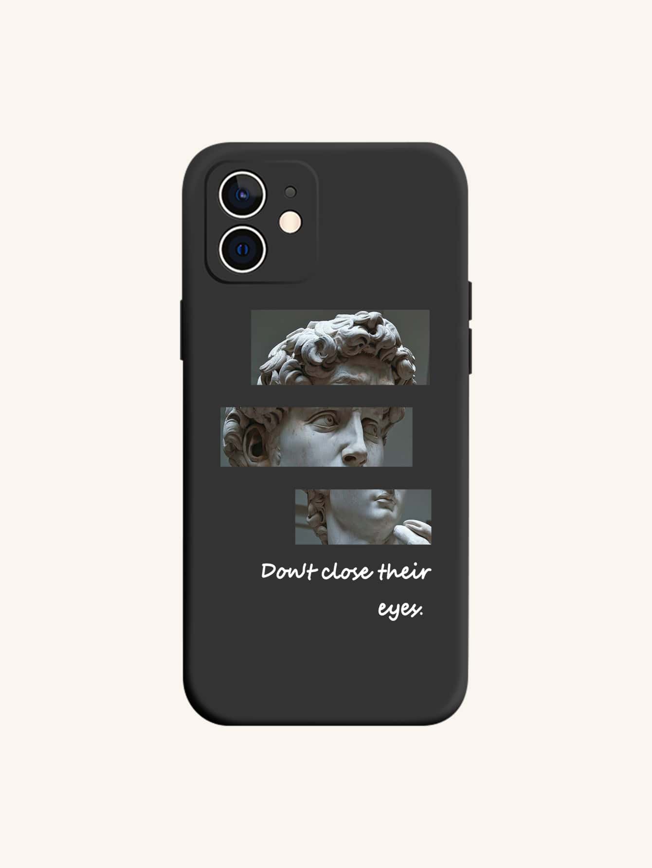 雕像圖案手機殼 - 黑色 - 查看 1