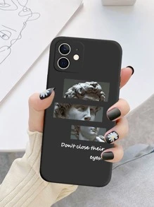 雕像圖案手機殼 - 黑色 - 查看 3