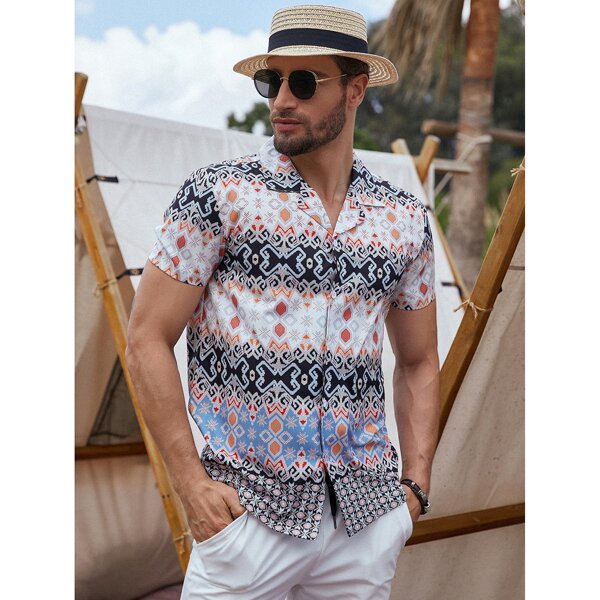 

Men Geo Print Shirt, Multicolor