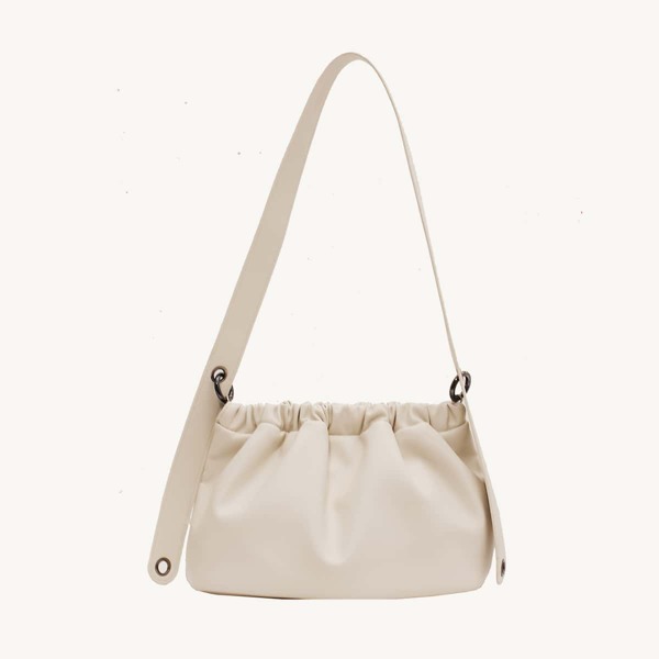

Ruched Crossbody Bag, Beige