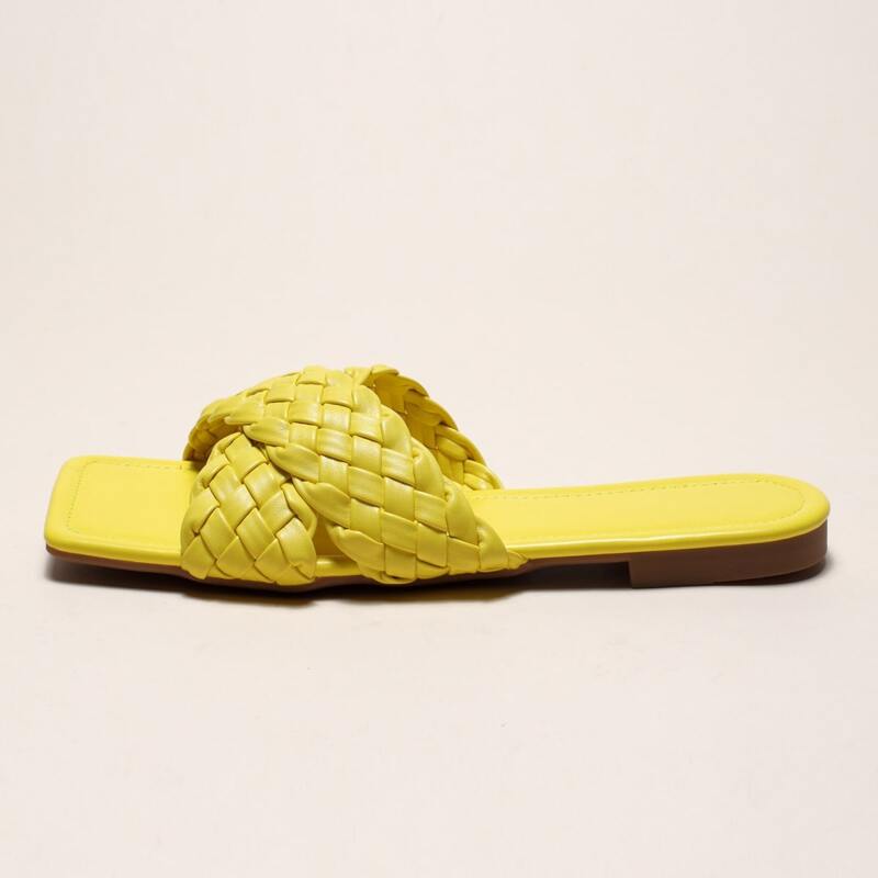 

Braided Criss Cross Sandals, Yellow