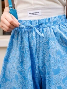 DAZY Shorts de cintura con cordón con estampado de paisley - Azul - Ver 5