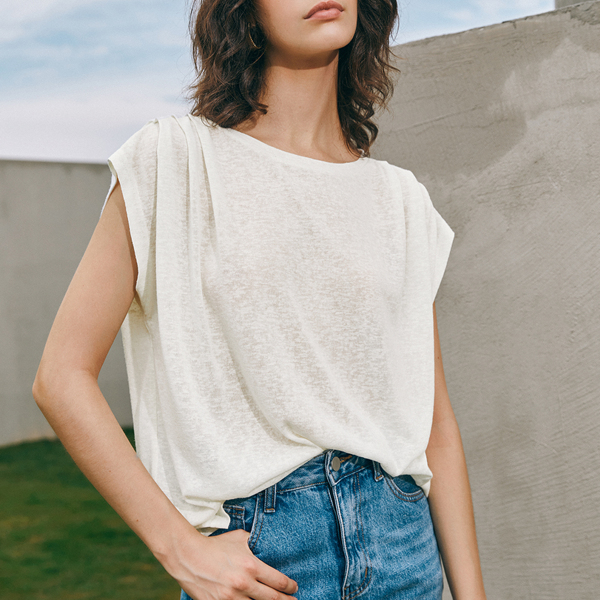 

Batwing Sleeve Solid Tee, White