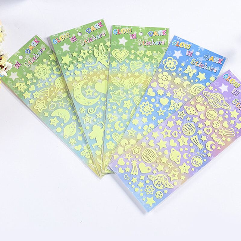 

1sheet Random Pattern Glow Sticker, Multicolor