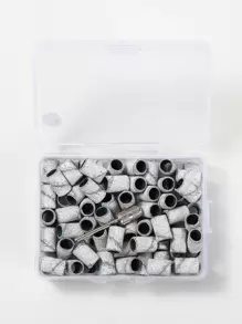 50入組砂帶帶盒專業美甲修指甲電動銼刀，用於亞克力指甲修指甲修腳指甲鑽砂帶砂環帶磨頭拋光機必備用品 - 白色 - 查看 1