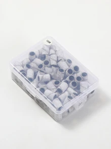 50入組砂帶帶盒專業美甲修指甲電動銼刀，用於亞克力指甲修指甲修腳指甲鑽砂帶砂環帶磨頭拋光機必備用品 - 白色 - 查看 2