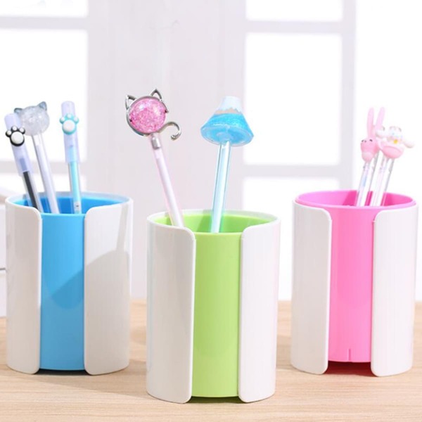 

1pc Random Color Block Pen Holder, Multicolor