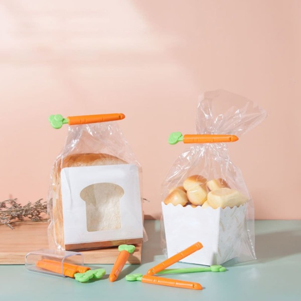 

5pcs Carrot Design Food Sealing Clip, Orange