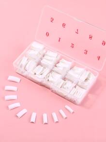 500入組長款方形假指甲 - 白色 - 查看 1