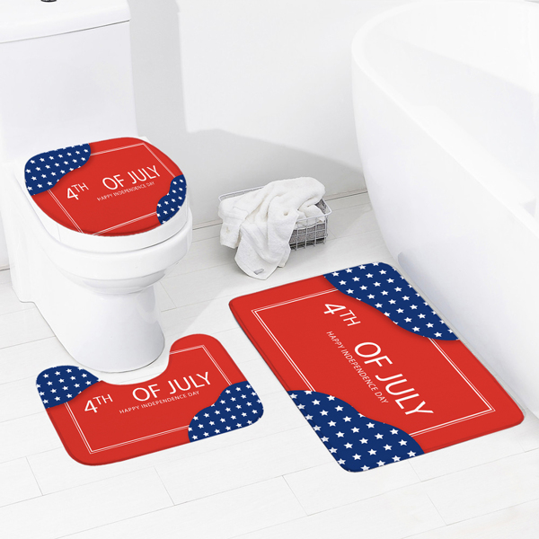 

1pc Independence Day Pattern Bath Mat, Multicolor