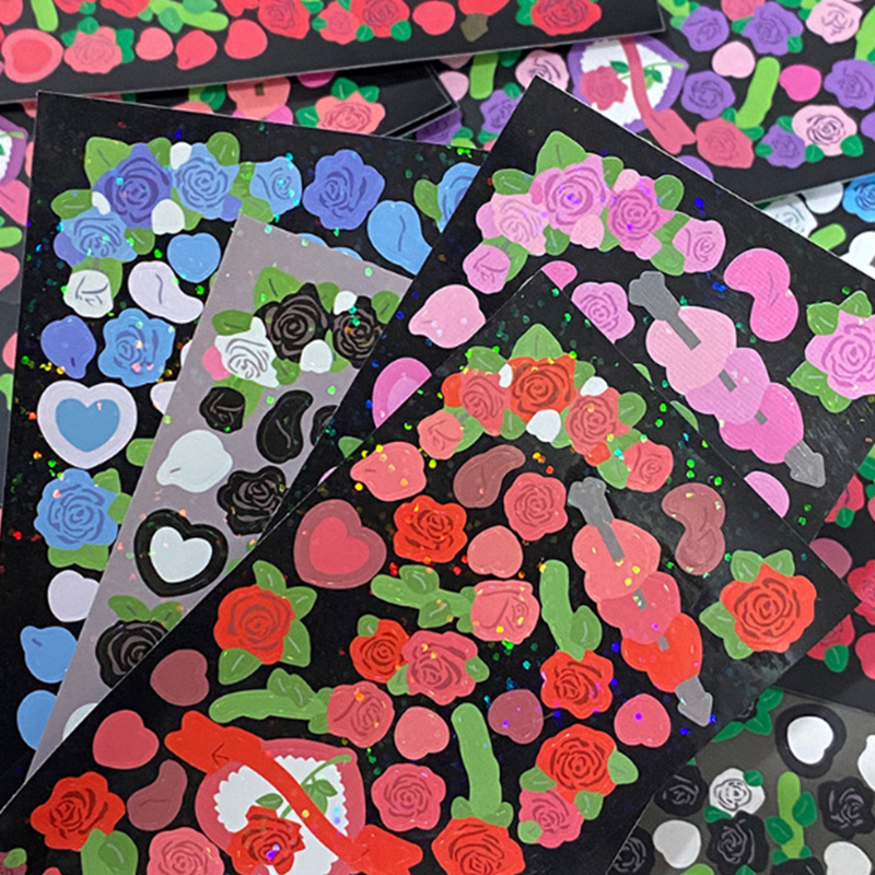 

1sheet Random Color Glitter Sticker, Multicolor