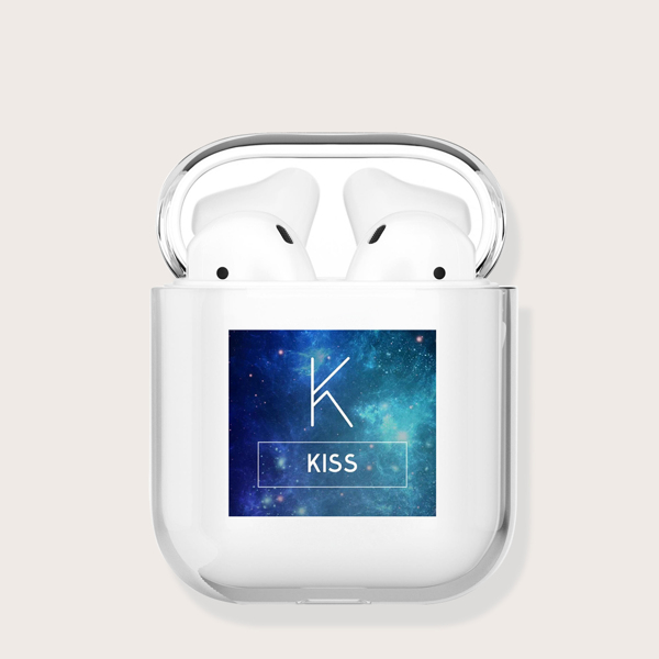 

Прозрачный чехол для Airpods с текстовым принтом, Многоцветный