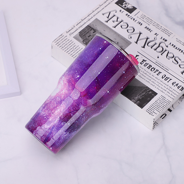 

1pc Galaxy Print Travel Mug, Purple