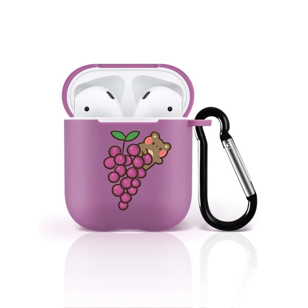 

Чехол для Airpods с узором медведя, Пурпурный