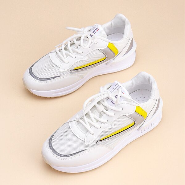 

Letter Graphic Mesh Panel Sneakers, White