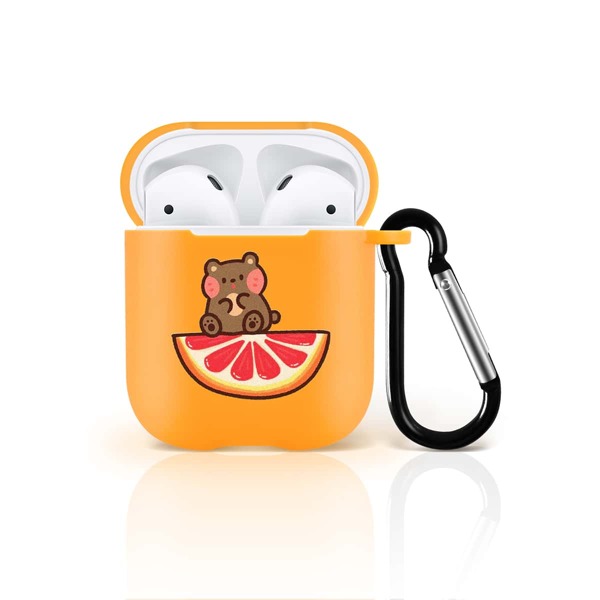 

Чехол для Airpods с узором медведя, Оранжевый