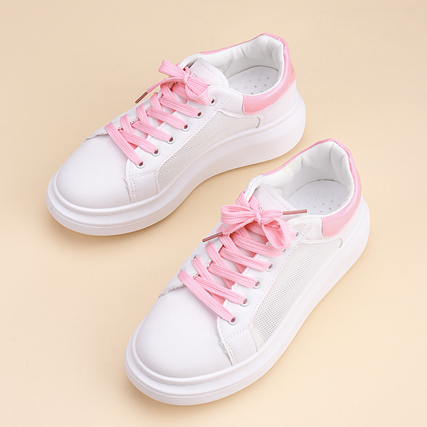 

Two Tone Mesh Panel Skate Shoes, White