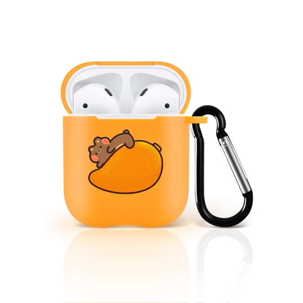 

Чехол для Airpods с узором медведя, Оранжевый