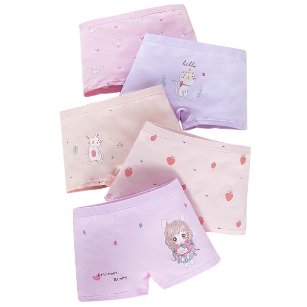 

Girls 5pcs Cartoon Graphic Panties, Multicolor