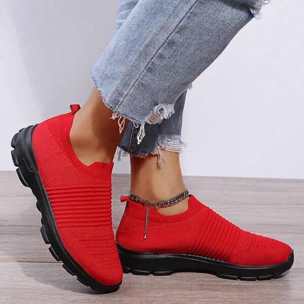 

Slip On Running Shoes, Red