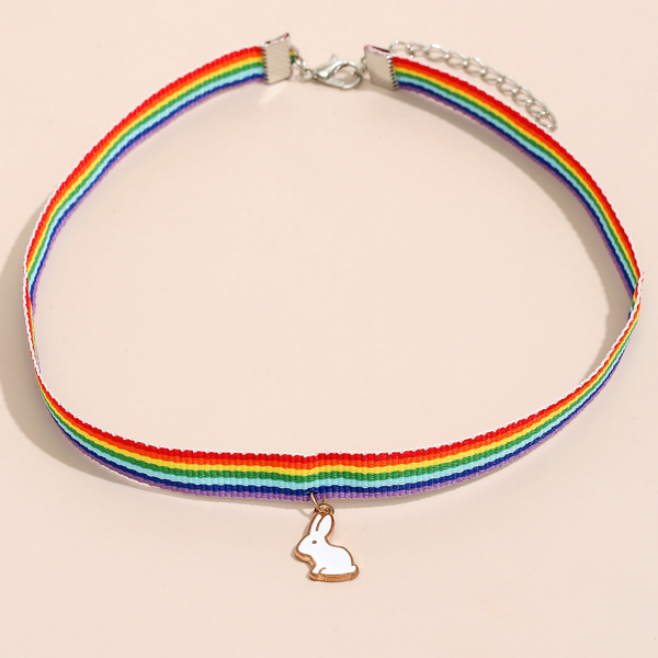

Rainbow Striped Choker, Multicolor