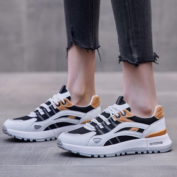 

Color Block Lace-up Front Sneakers, Multicolor