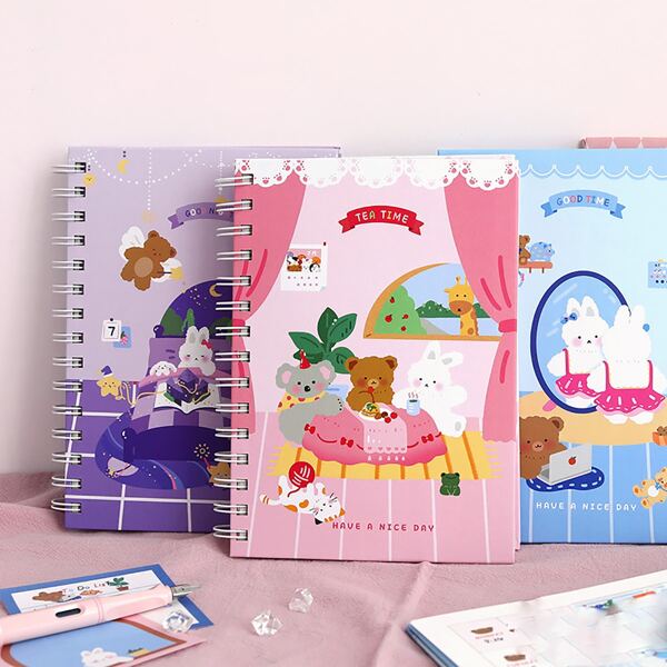 

1set Random Cartoon Graphic Notebook, Multicolor
