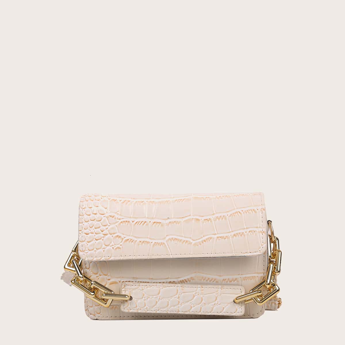 

Croc Embossed Crossbody Bag, Beige